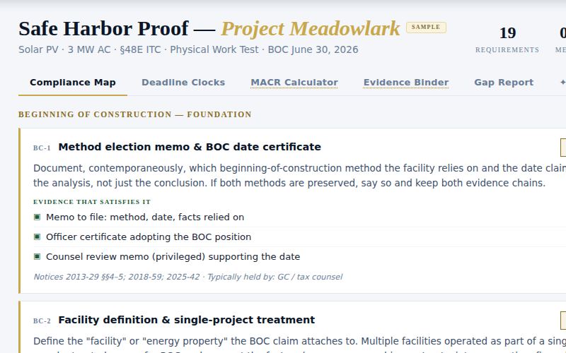 The compliance map from Proof